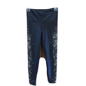 Goldsheep Champagne Bottle Bubbles Print Leggings S Black Stretch USA Women